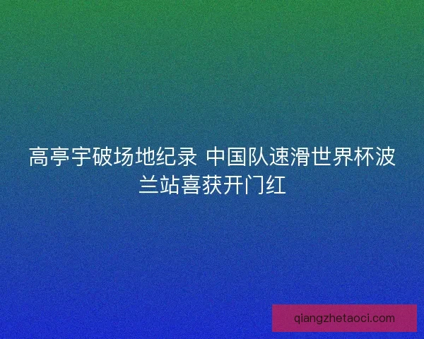 高亭宇破场地纪录 中国队速滑世界杯波兰站喜获开门红