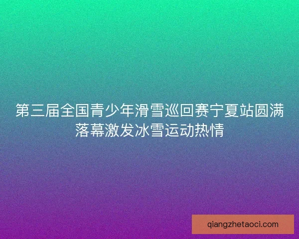 第三届全国青少年滑雪巡回赛宁夏站圆满落幕激发冰雪运动热情