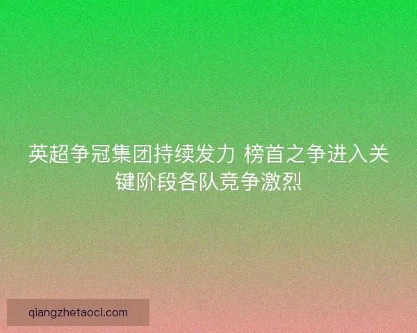 英超争冠集团持续发力 榜首之争进入关键阶段各队竞争激烈